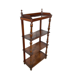 ANTICA ETAGERE LEGNO NOCE EPOCA 1800 LIBRERIA CONSOLLE MOBILE SCAFFALE 4 RIPIANI