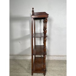 ANTICA ETAGERE LEGNO NOCE EPOCA 1800 LIBRERIA CONSOLLE MOBILE SCAFFALE 4 RIPIANI