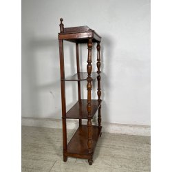 ANTICA ETAGERE LEGNO NOCE EPOCA 1800 LIBRERIA CONSOLLE MOBILE SCAFFALE 4 RIPIANI