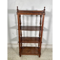 ANTICA ETAGERE LEGNO NOCE EPOCA 1800 LIBRERIA CONSOLLE MOBILE SCAFFALE 4 RIPIANI