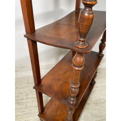 ANTICA ETAGERE LEGNO NOCE EPOCA 1800 LIBRERIA CONSOLLE MOBILE SCAFFALE 4 RIPIANI