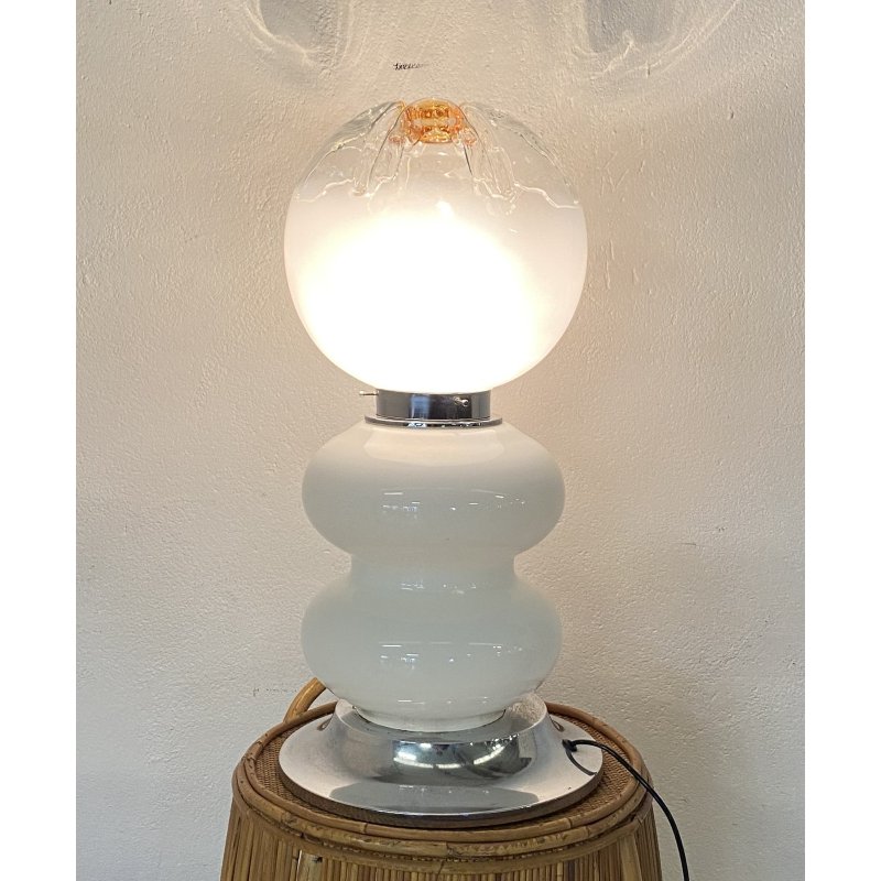 LAMPADA TAVOLO ATTR. Nason Mazzega ABAT-JOUR ANNI 70 VETRO LAMP SCRIVANIA GLASS