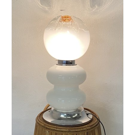 LAMPADA TAVOLO ATTR. Nason Mazzega ABAT-JOUR ANNI 70 VETRO LAMP SCRIVANIA GLASS