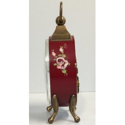 Swiza OROLOGIO TAVOLO OVALE 8 days SUONERIA anni 60 DORATO Old Alarm Clock