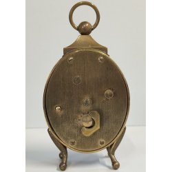 Swiza OROLOGIO TAVOLO OVALE 8 days SUONERIA anni 60 DORATO Old Alarm Clock