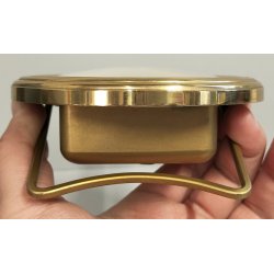 Swiza OROLOGIO TAVOLO cornice OVALE quartz SUONERIA anni 70 DORATO Alarm Clock