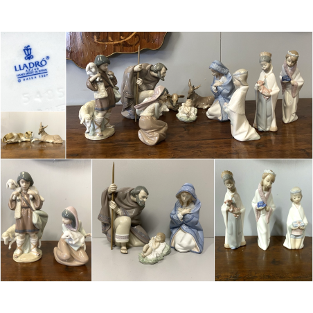 PRESEPE Lladrò PORCELAIN 10 Pz. FIGURINE SACRA FAMIGLIA NATIVITA' RE MAGI '900