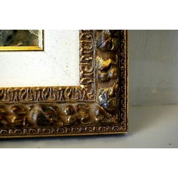 ANTICO QUADRO DIPINTO OLIO TAVOLA Ginbelli ? RITRATTO GIOVANE DONNA PROFILO '900