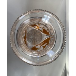 VASO CRISTALLO BOEMIA DECORO FLOREALE MOLATO CUT TO CLEAR AMBRA TRASPARENTE '900