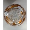 VASO CRISTALLO BOEMIA DECORO FLOREALE MOLATO CUT TO CLEAR AMBRA TRASPARENTE '900