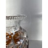 VASO CRISTALLO BOEMIA DECORO FLOREALE MOLATO CUT TO CLEAR AMBRA TRASPARENTE '900