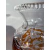 VASO CRISTALLO BOEMIA DECORO FLOREALE MOLATO CUT TO CLEAR AMBRA TRASPARENTE '900