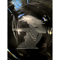 COPPA CIOTOLA VINTAGE I. Varisco DECORO INCISO CACCIA ARCIERE ANIMALI ø 26x9cm