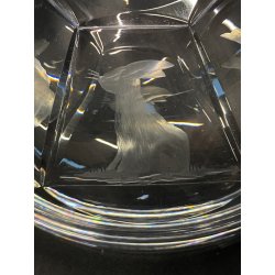 COPPA CIOTOLA VINTAGE I. Varisco DECORO INCISO CACCIA ARCIERE ANIMALI ø 26x9cm