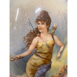 ANTICO GRANDE VASO Porcellana Vittoriano DECORO TRANSFER PRINTING MANONUALE '800