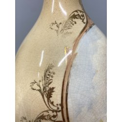 ANTICO GRANDE VASO Porcellana Vittoriano DECORO TRANSFER PRINTING MANONUALE '800