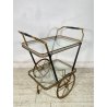 ANTICO CARRELLO BAR DESIGN CESARE LACCA ANNI 50 LEGNO OTTONE CARRELLINO VASSOIO