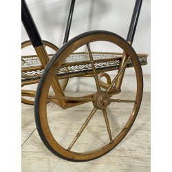ANTICO CARRELLO BAR DESIGN CESARE LACCA ANNI 50 LEGNO OTTONE CARRELLINO VASSOIO