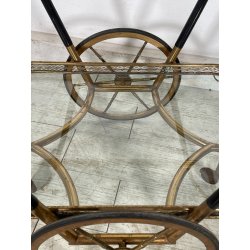 ANTICO CARRELLO BAR DESIGN CESARE LACCA ANNI 50 LEGNO OTTONE CARRELLINO VASSOIO