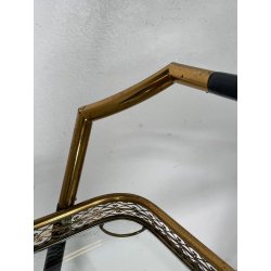 ANTICO CARRELLO BAR DESIGN CESARE LACCA ANNI 50 LEGNO OTTONE CARRELLINO VASSOIO