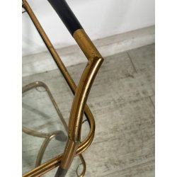 ANTICO CARRELLO BAR DESIGN CESARE LACCA ANNI 50 LEGNO OTTONE CARRELLINO VASSOIO