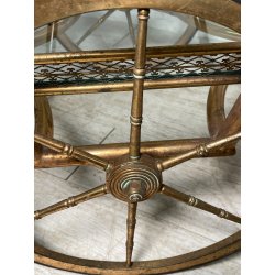 ANTICO CARRELLO BAR DESIGN CESARE LACCA ANNI 50 LEGNO OTTONE CARRELLINO VASSOIO