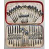 SET POSATE VINTAGE 12 Pers. METALLO PLACCATO ARGENTO 800 DESIGN CLASSICO '40/'50