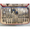 SET POSATE VINTAGE 12 Pers. METALLO PLACCATO ARGENTO 800 DESIGN CLASSICO '40/'50