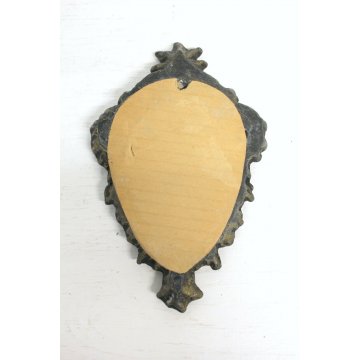 ANTICA MINIATURA OVALE DIPINTO CORNICE LIBERTY GESSO DORATO PUTTO BIMBO '900