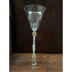 CALICE TIPETTO VENEZIANO VETRO SOFFIATO DI MURANO ORO  26 cm/h VINTAGE '50