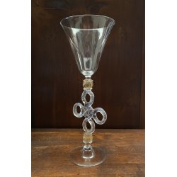 CALICE TIPETTO VENEZIANO VETRO SOFFIATO DI MURANO ORO  26 cm/h VINTAGE '50