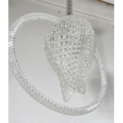 LAMPADARIO VETRO MURANO TRASPARENTE FOGLIE BAROVIER&TOSO VINTAGE LAMP GLASS