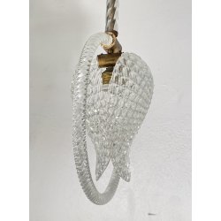 LAMPADARIO VETRO MURANO TRASPARENTE FOGLIE BAROVIER&TOSO VINTAGE LAMP GLASS