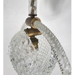 LAMPADARIO VETRO MURANO TRASPARENTE FOGLIE BAROVIER&TOSO VINTAGE LAMP GLASS