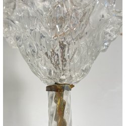 LAMPADARIO VETRO MURANO TRASPARENTE FOGLIE BAROVIER&TOSO VINTAGE LAMP GLASS