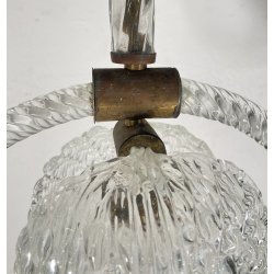 LAMPADARIO VETRO MURANO TRASPARENTE FOGLIE BAROVIER&TOSO VINTAGE LAMP GLASS