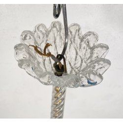 LAMPADARIO VETRO MURANO TRASPARENTE FOGLIE BAROVIER&TOSO VINTAGE LAMP GLASS