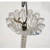 LAMPADARIO VETRO MURANO TRASPARENTE FOGLIE BAROVIER&TOSO VINTAGE LAMP GLASS