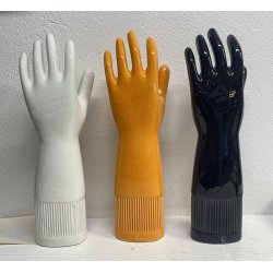 SET 3 STAMPI CERAMICA GUANTO PIRELLI ITALY 1980 MANO LATTICE