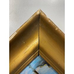 ANTICO PICCOLO DIPINTO OLIO CARTONE VEDUTA Castelli di Cannnero LAGO MAGGIORE