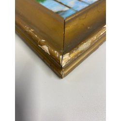 ANTICO PICCOLO DIPINTO OLIO CARTONE VEDUTA Castelli di Cannnero LAGO MAGGIORE