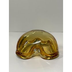 CIOTOLA POSACENERE VETRO SOMMERSO MURANO SVUOTA TASCHE COLOR AMBRA VERDE ITALIA