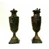 ANTICA COPPIA VASO ANFORA BRONZO MARMO SCULTURA LIBERTY BASSORILIEVO OLD VASE  