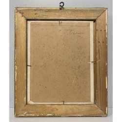 ANTICO PICCOLO DIPINTO OLIO PAESAGGIO VEDUTA STRESA BAVENO LAGO MAGGIORE '900