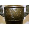 ANTICA COPPIA VASO ANFORA BRONZO MARMO SCULTURA LIBERTY BASSORILIEVO OLD VASE  