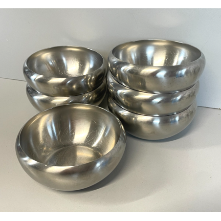 SET 6 CIOTOLE ALESSI MACEDONIA GELATO DESSERT ACCIAIO INOX DESIGN ITALY COPPETTE