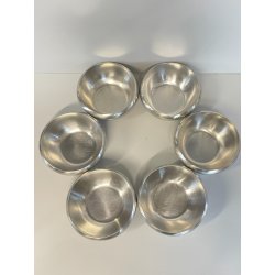 SET 6 CIOTOLE ALESSI MACEDONIA GELATO DESSERT ACCIAIO INOX DESIGN ITALY COPPETTE