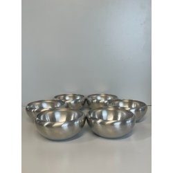 SET 6 CIOTOLE ALESSI MACEDONIA GELATO DESSERT ACCIAIO INOX DESIGN ITALY COPPETTE