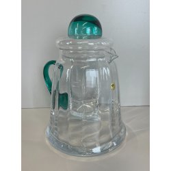 GRANDE BROCCA VETRO REFRIGERANTE PORTA GHIACCIO TRASPARENTE VERDE ACQUA 2,5L