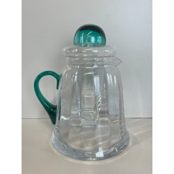 GRANDE BROCCA VETRO REFRIGERANTE PORTA GHIACCIO TRASPARENTE VERDE ACQUA 2,5L